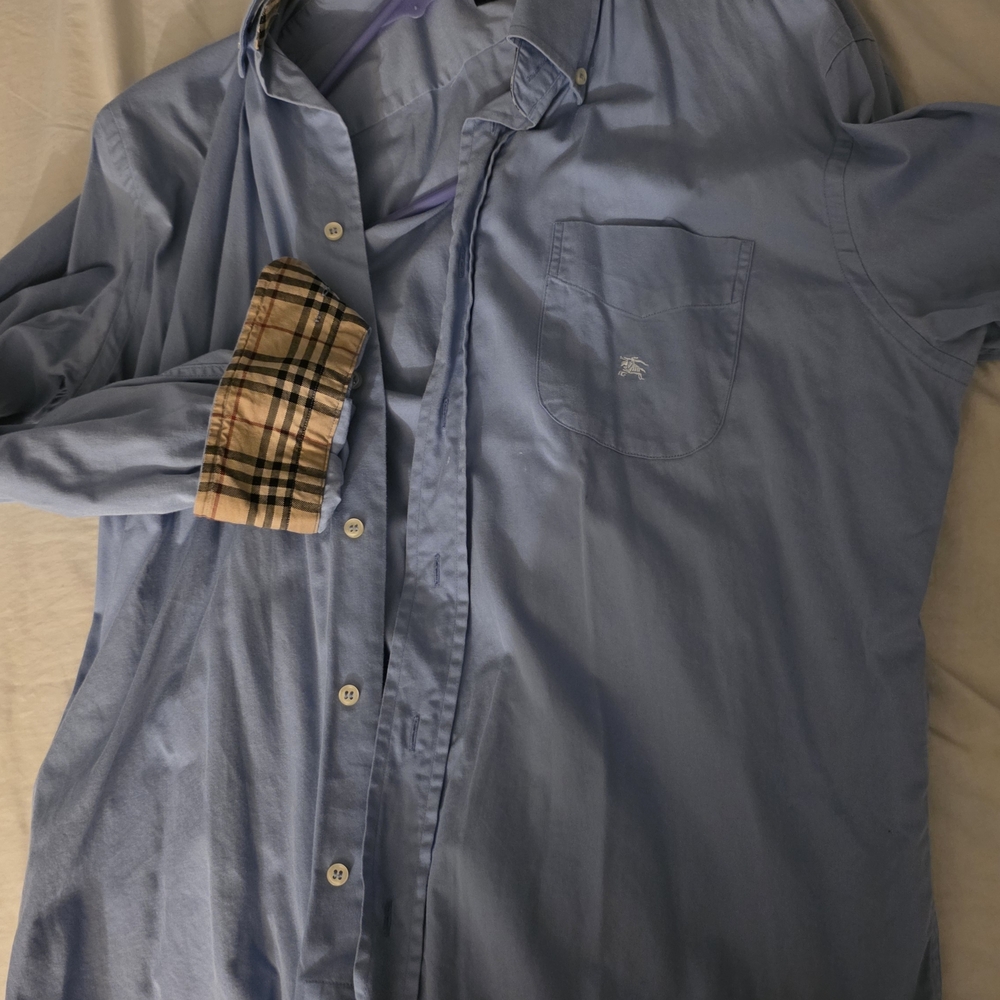 Burberry Light Blue Casual Button-Down Shirt
